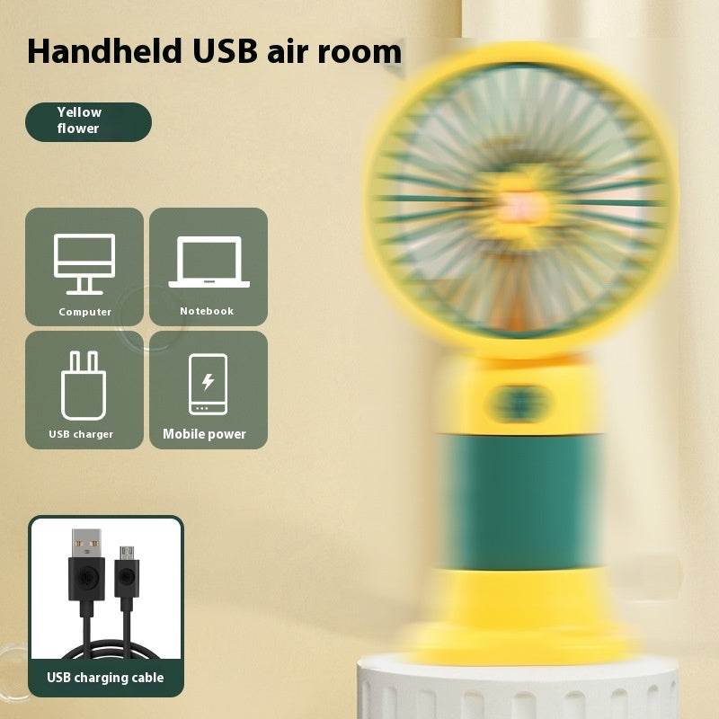 Small Handheld Fan Desktop Cartoon Mini Electric Usb Student Portable Gift - www.Shopthatapp.com