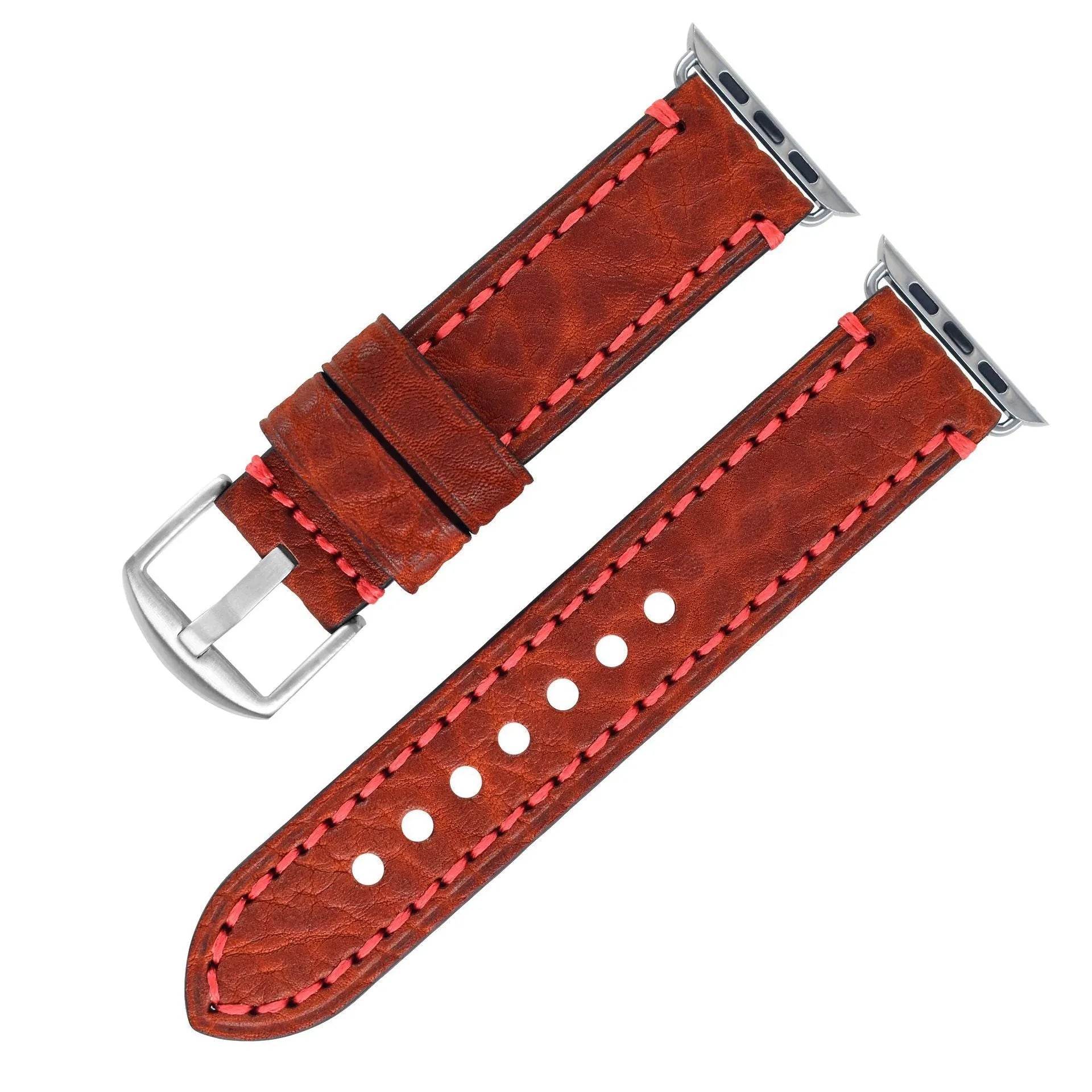 Casual Simple Top Layer Cow Leather Watch Strap - www.Shopthatapp.com