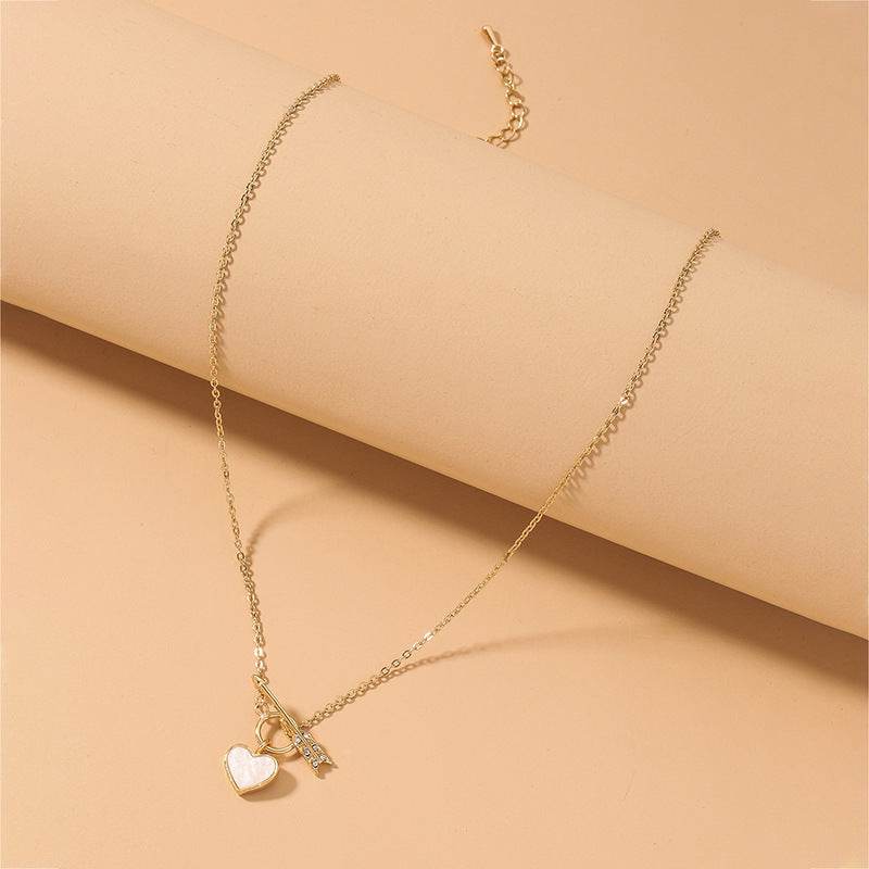 Romantic Heart Necklace Copper Zircon Pendant Necklace for women - www.Shopthatapp.com