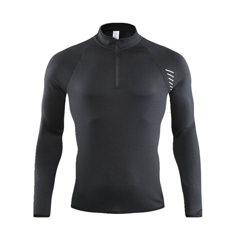 Half Zipper Long Sleeve Workout Top Outdoor Running Quick-drying Gym Shirt - www.Shopthatapp.com