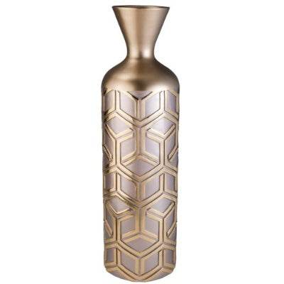 22 Tall Polyresin Decorative Vase, Weave Rose Gold Design - www.Shopthatapp.com