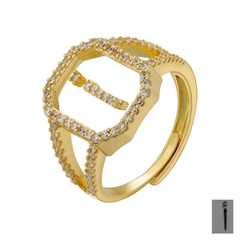 Fashion Micro Inlaid Zircon Arab Letters Ring for women - www.Shopthatapp.com