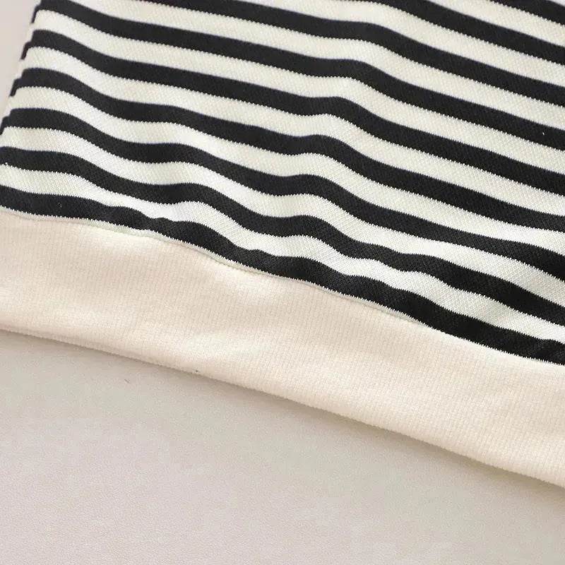 Casual Letter Stripes Loose Round Neck Boys' Long Sleeve Sweater Suit Two piece for boys - www.Shopthatapp.com