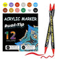Acrylic Marker Pen Double-headed Stackable Water-based Paint Brush Paint Marker and Highlighter - www.Shopthatapp.com