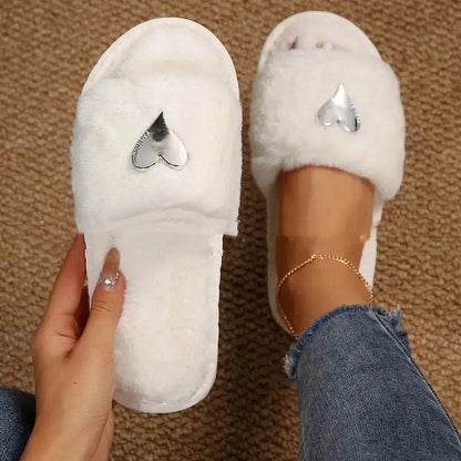 Fluffy Slipper Fall Winter Warm Home Fur Furry Slippers Women Plush Shoes Indoor House Fuzzy Flip Flops Female Padded Fleece Living Bedroom - www.Shopthatapp.com