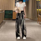 New Painting Ice Silk Wide-leg Baggy Trouser Pants Summer Women - www.Shopthatapp.com