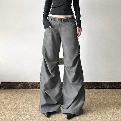 European And American Retro Loose Low Waist Wide Leg Pants For Women - www.Shopthatapp.com