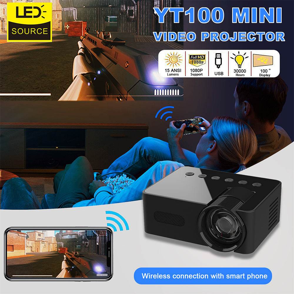 YT100 Mini Phone projector HD Home Wireless Mini Smartphone Projector - www.Shopthatapp.com