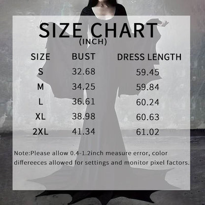 Black Costume Womens Gothic Witch Bat Sleeve Dress Halloween Cosplay Costumes Vintage Carnival Party Outfit - www.Shopthatapp.com