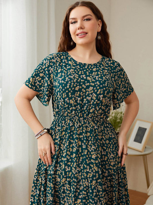 Summer Plus Size Women Floral Printed Midi Dresses - www.Shopthatapp.com