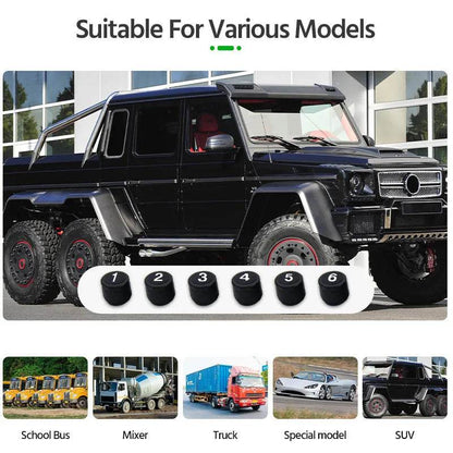 Auto Solar External Tire Pressure Monitor 6 Tire RV Trucks Car Vehicle - www.Shopthatapp.com