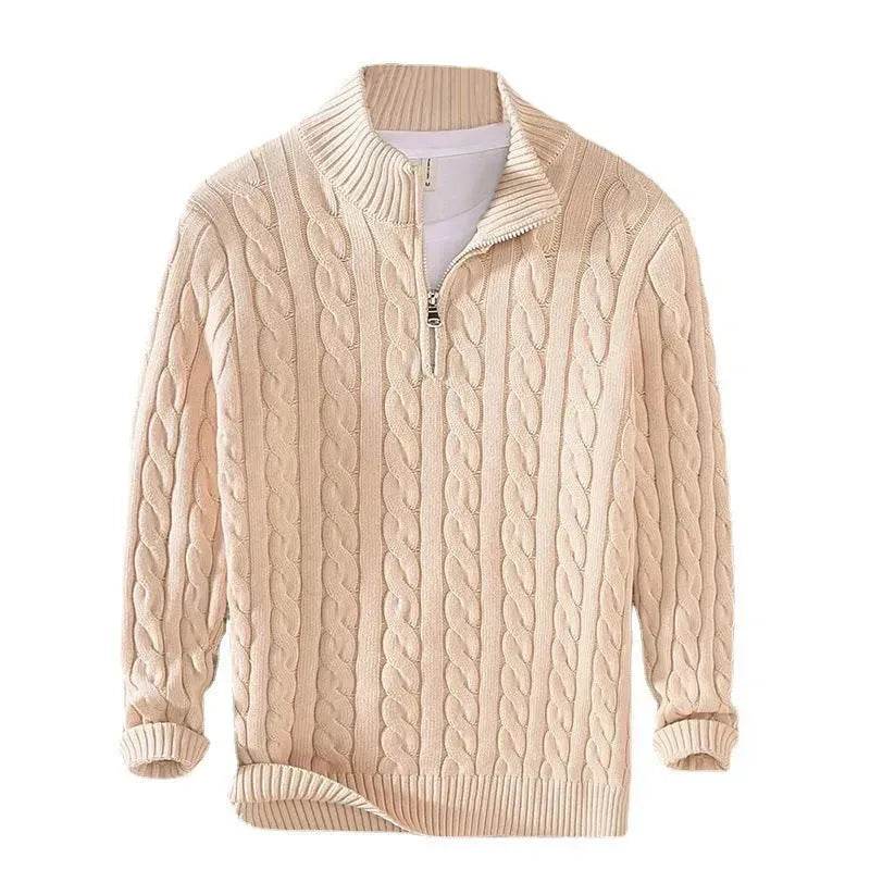 Winter Half Zip Knitted Pullover Sweater for Men - www.Shopthatapp.com