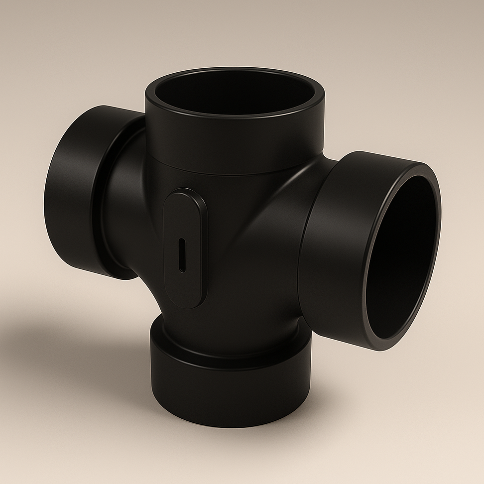 LESSO ABS Double Sanitary Tee — All-Hub DWV | 1-1/2″ - www.Shopthatapp.com