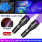 UV Torch Ultra Violet Flashlight Zoomable Blacklight Lamp LED Super Bright 250000lm 2 In 1 395nm Mini Pocket Inspection Light 2 Pack - www.Shopthatapp.com