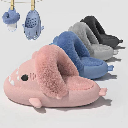 Winter Shark Slippers Detachable Warm Fuzzy Slippers Bedroom House Shoes Women - www.Shopthatapp.com