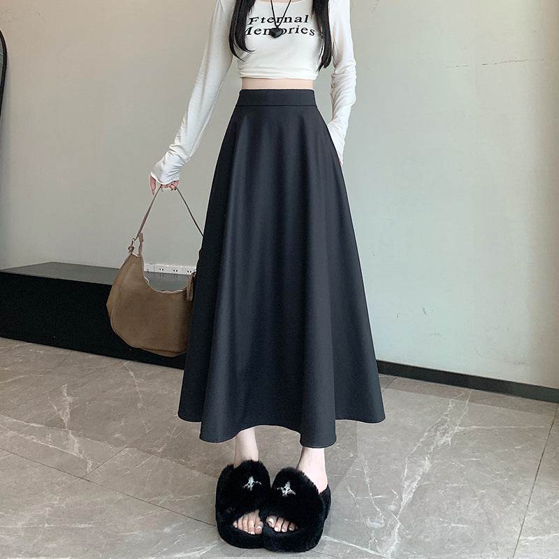 Women's Skirt Drooping Slimming High Waist A- Line Circle Midi flared Skirt - www.Shopthatapp.com