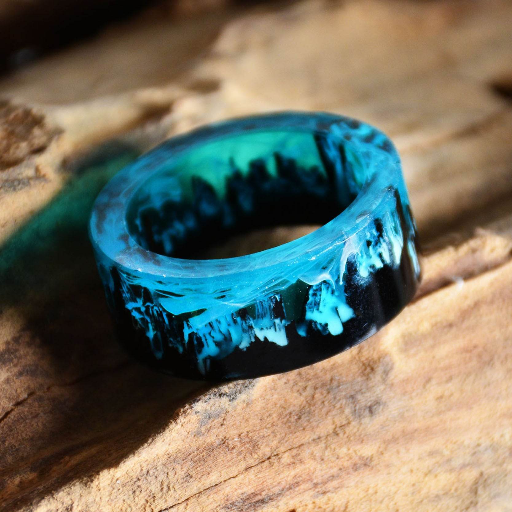 Blue Magic Magic Forest Small  Diy Handmade Resin Ring - www.Shopthatapp.com
