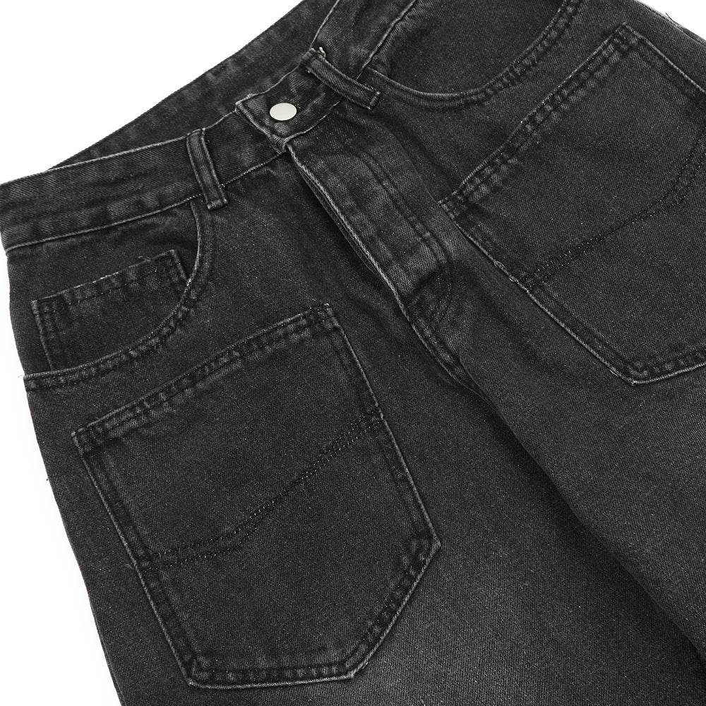 Pocket Design Loose Denim Straight-leg Trousers Men Jeans - www.Shopthatapp.com