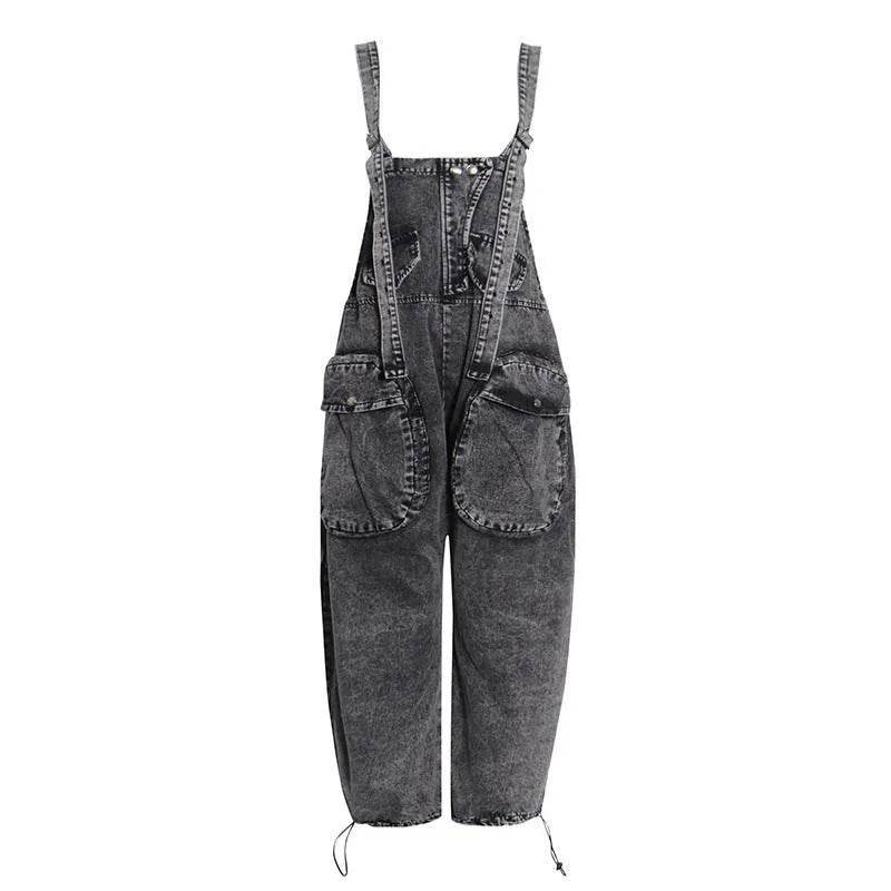 Personality Street Tooling Style Overall Baggy Jeans Pant Women - www.Shopthatapp.com