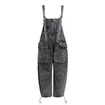 Personality Street Tooling Style Overall Baggy Jeans Pant Women - www.Shopthatapp.com