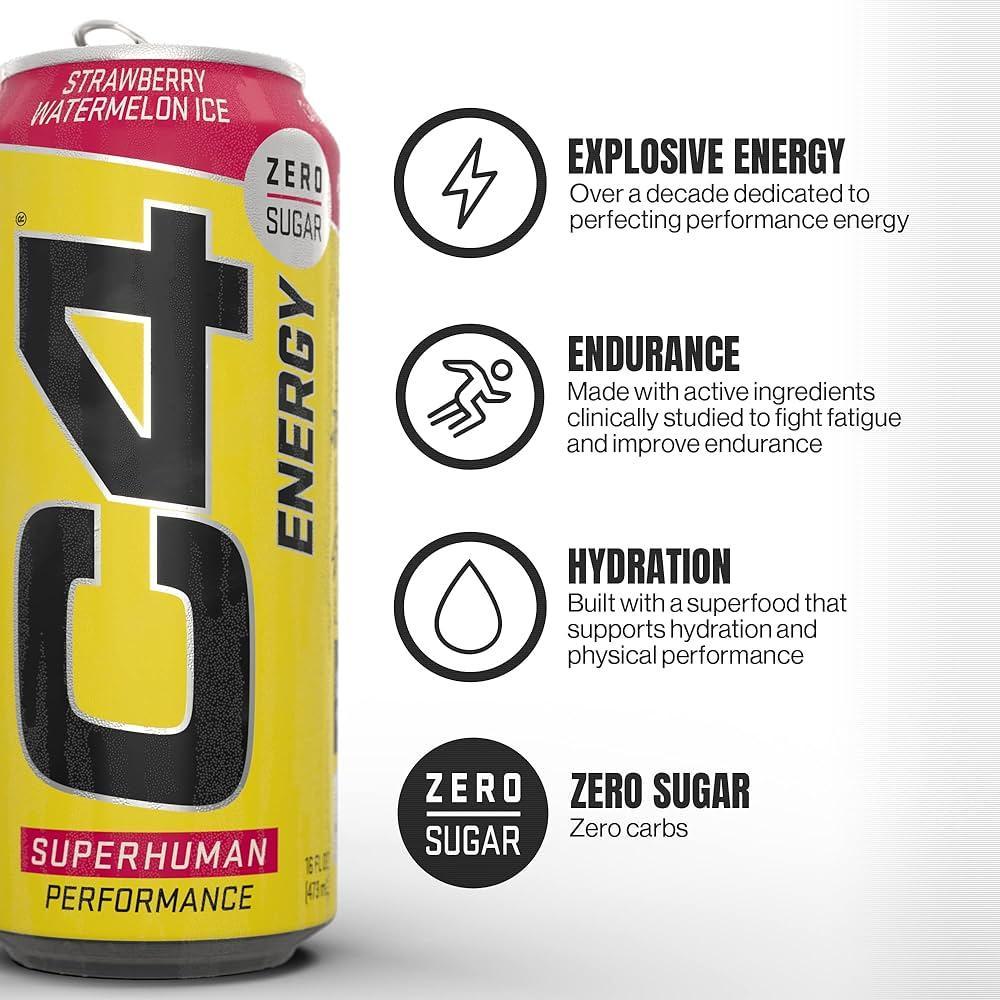 C4 Strawberry Watermelon Ice Energy Drink 473ML - www.Shopthatapp.com
