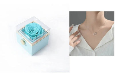 Fashion Acrylic Rotating  Valentine  Rose Jewelry gift  Box - www.Shopthatapp.com