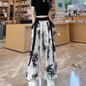 New Painting Ice Silk Wide-leg Baggy Trouser Pants Summer Women - www.Shopthatapp.com