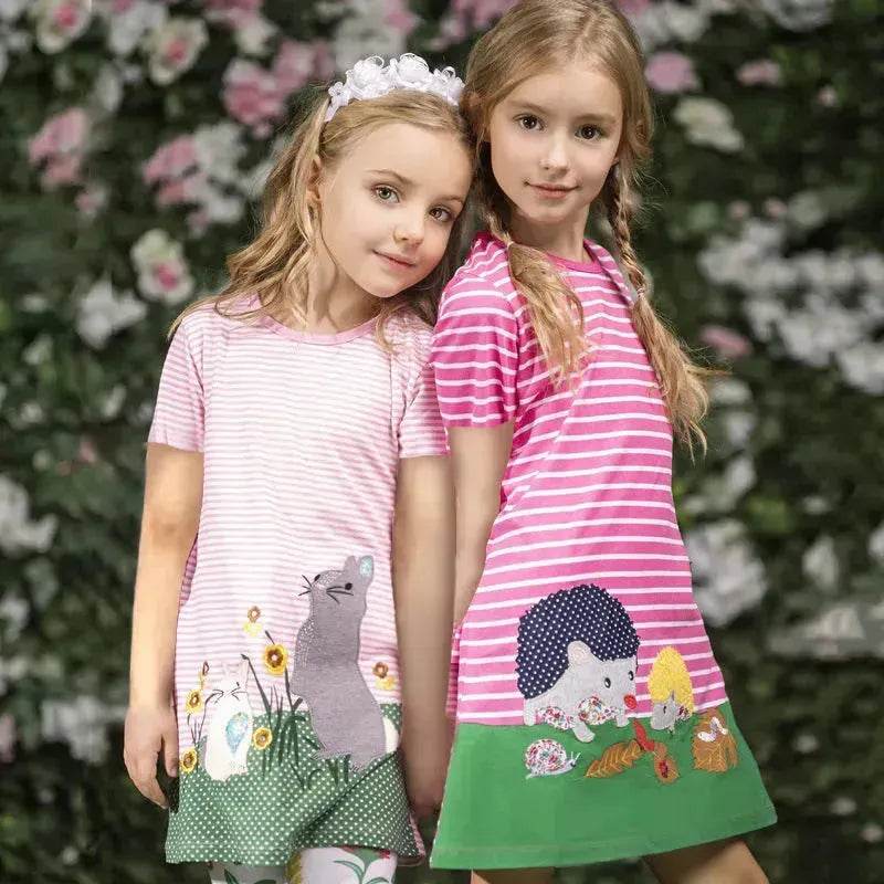 Casual Girls' Skirt gown  Cartoon Printed Cotton Dress for kids - www.Shopthatapp.com
