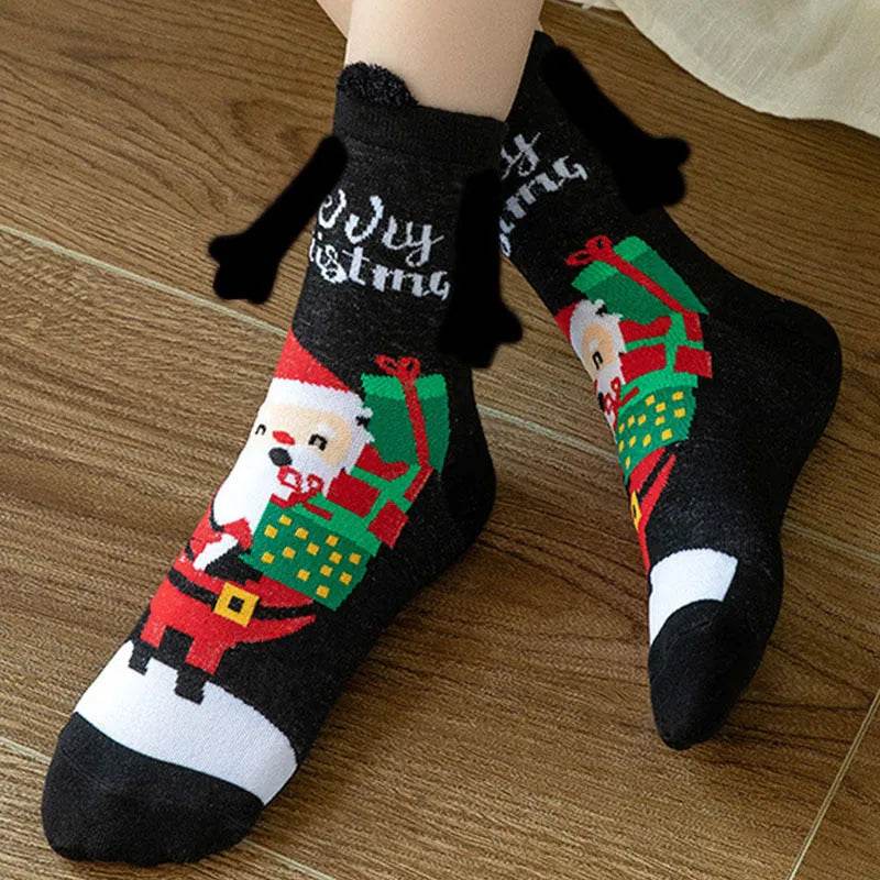 Christmas Stockings Autumn Winter Cotton Magnet Lodestone Hand Tube Socks - www.Shopthatapp.com