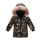 Children's Down And Wadded Jacket Camouflage Fur Collar Detachable Thickened Warm - www.Shopthatapp.com
