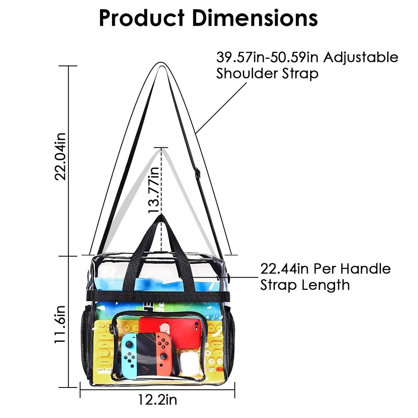 Clear PVC Transparent See through Shoulder Bag Waterproof Picnic Beach Bag - www.Shopthatapp.com