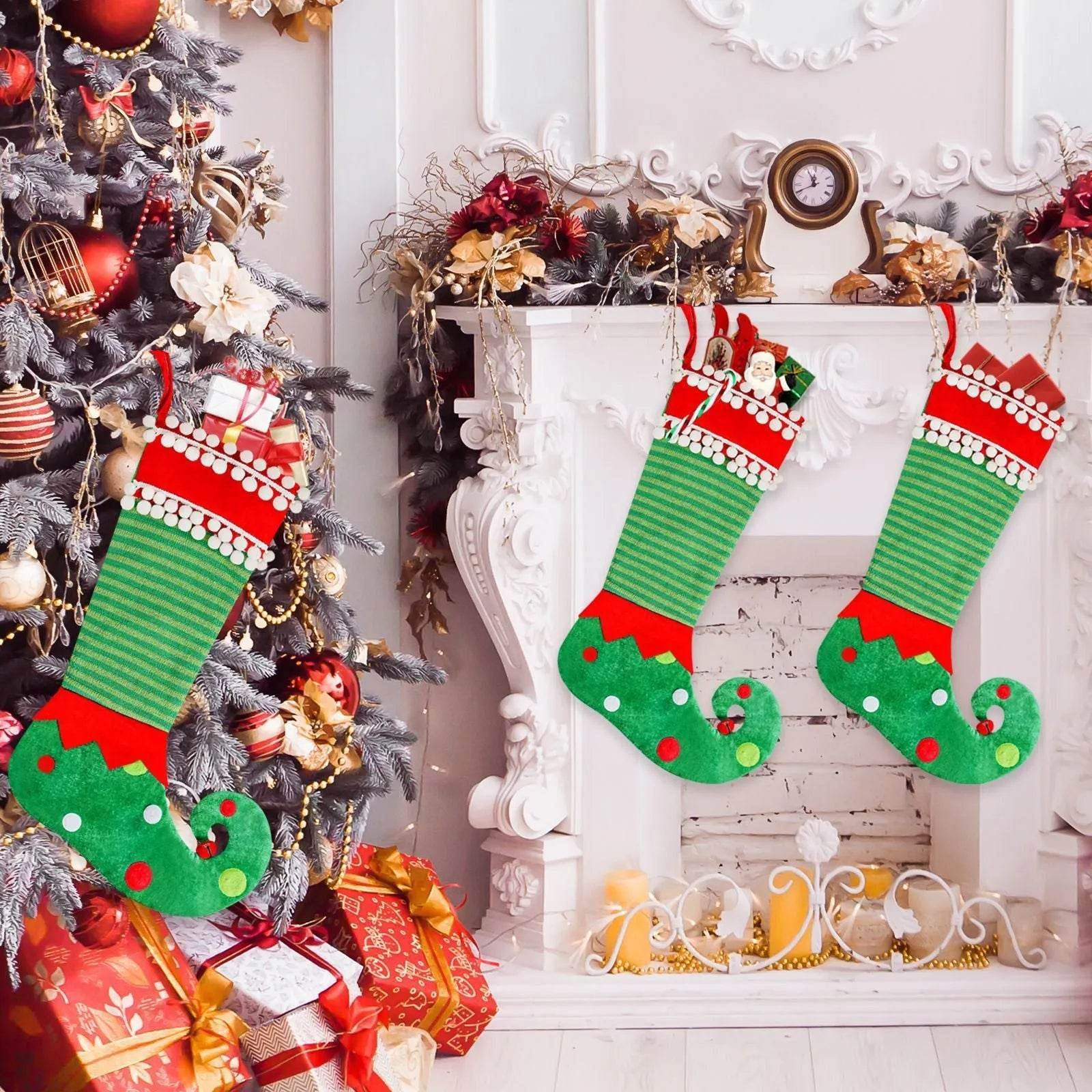 Fashion Simple Christmas Stockings Christmas Elf Decoration - www.Shopthatapp.com