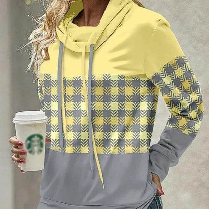New Fashion Women's Pile Collar Printed Hoodie Pullover Top - www.Shopthatapp.com