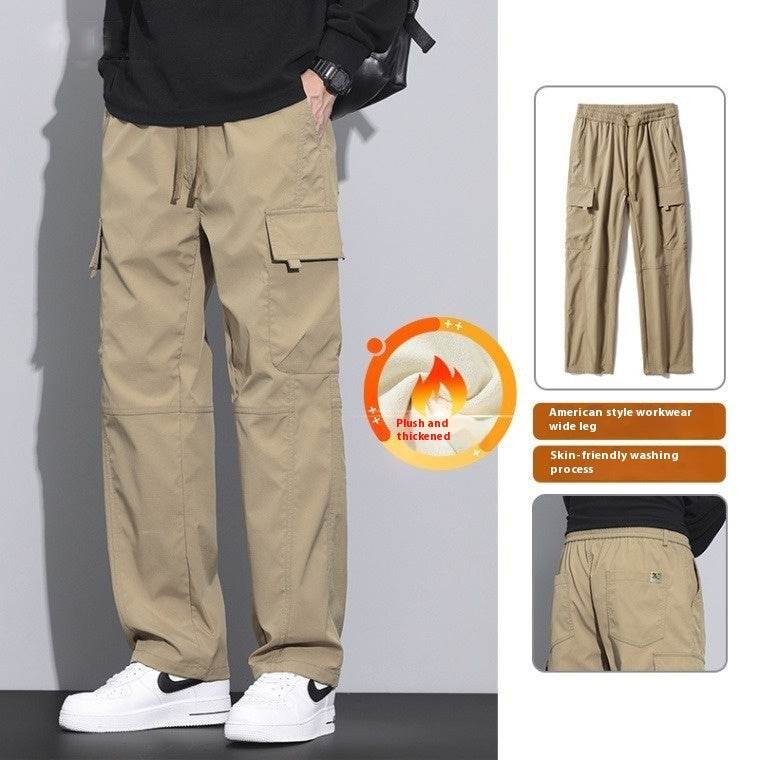 Pants Trousers Men – High Waist Cotton Trousers with Fleece - www.Shopthatapp.com