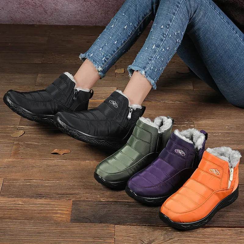Winter Women's Cotton-padded Thick fleece lined Ankle Snow Boots - www.Shopthatapp.com