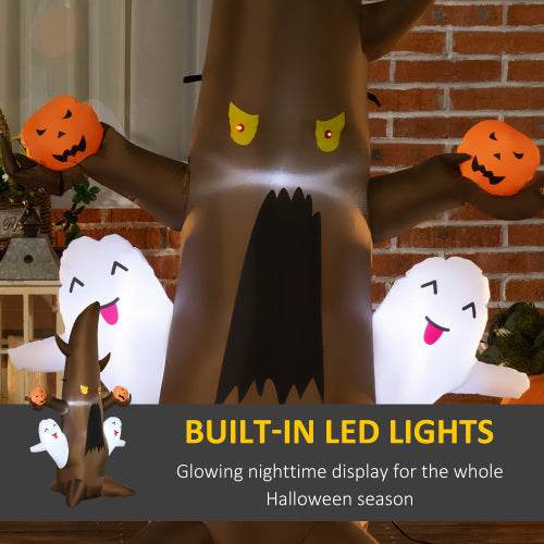 5 Halloween Inflatables Outdoor Decorations Ghost Tree With Pumpkins, Blow-Up LED Yard Decor Indoor Outdoor For Garden, Lawn, Party, Holiday - www.Shopthatapp.com