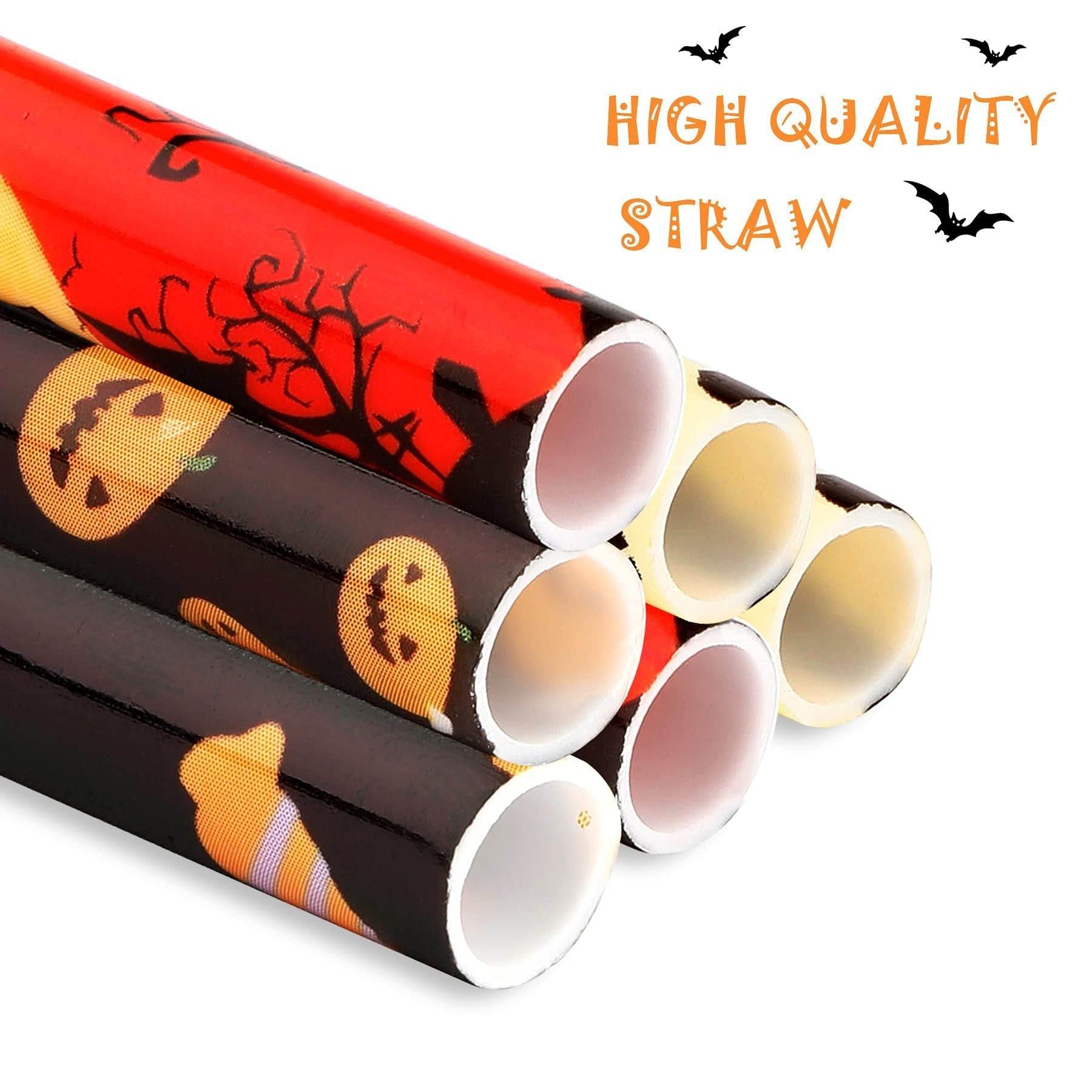 40 Pack Of 9 Inch BPA-Free Halloween Reusable Straws With Colorful Stripe Print Hard Straws For Mason Jars, Mason Glasses, Home Or Party Use, Comes With A Cleaning Brush-Selling On Amazon Is Prohibite - www.Shopthatapp.com