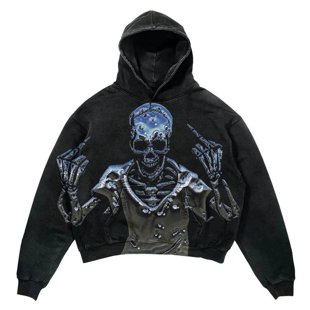 Men's And Women's Fashion Punk Design Fleece Printed Hoodie top - www.Shopthatapp.com
