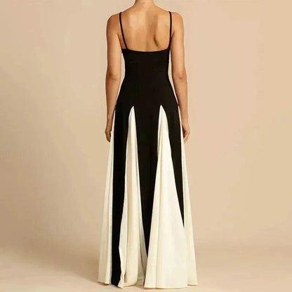 Luxury Women Sleeveless Color Contrast Sling Dress for Wedding Cocktail Evening Party events - www.Shopthatapp.com