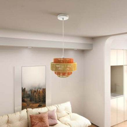 Dorset Pendant Lamp - White And Natural Terracotta - www.Shopthatapp.com