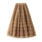 Cake Skirt Women's White Gauze long Layered tulle Skirt - www.Shopthatapp.com