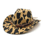 Western Style Camo Cowboy Hat Woolen Felt Cow Pattern Big Brim Wide Brim Denim Top Hat Camouflage Cowboy Cowgirl Hat - www.Shopthatapp.com