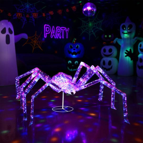 3ft Prism Spider, Illusion, 340 Purple Copper Wire Light, 4.5V 3.6W Halloween Standing Decoration US Specification - www.Shopthatapp.com
