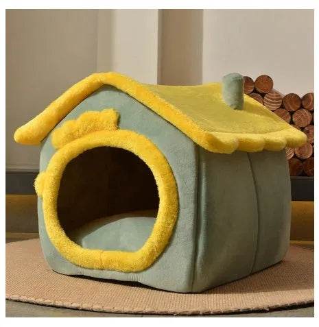 Foldable Dog House Pet Cat Bed Winter Dog Villa Sleep Kennel Removable Nest Warm Enclosed Cave Sofa Pets Supplies - www.Shopthatapp.com