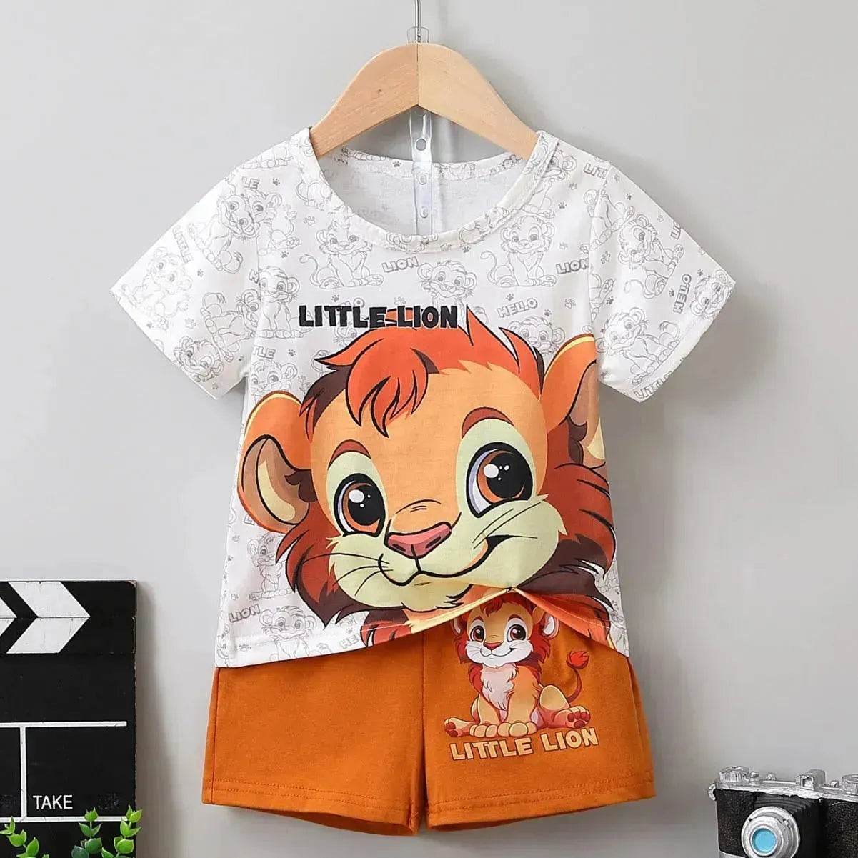 Cartoon Baby Clothing Short Pant Two-piece Set for boys - www.Shopthatapp.com