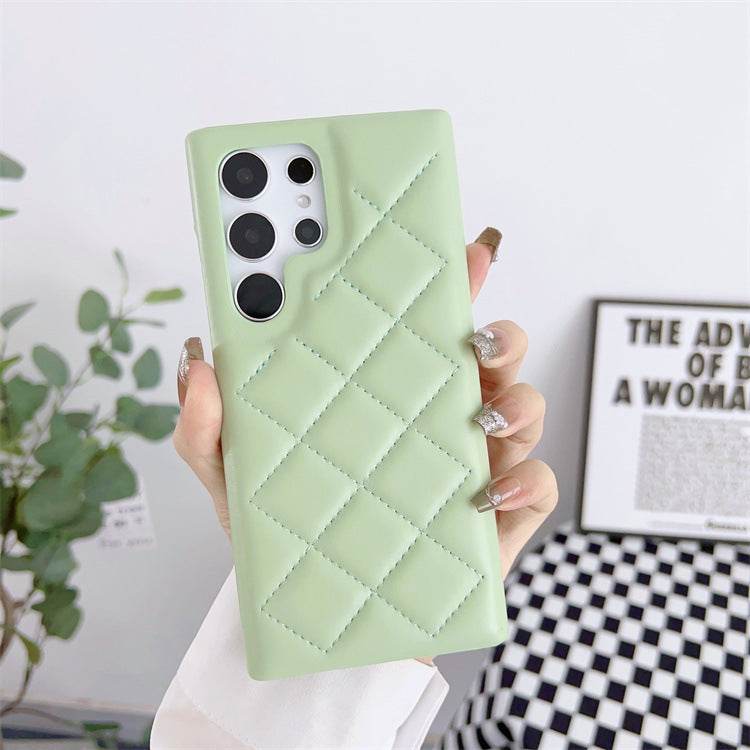 Diamond Plaid Samsung leather Phone case