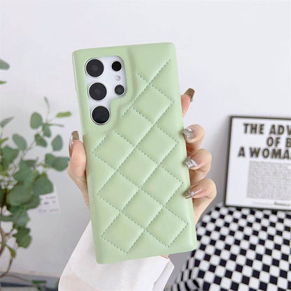 Diamond Plaid Samsung leather Phone case