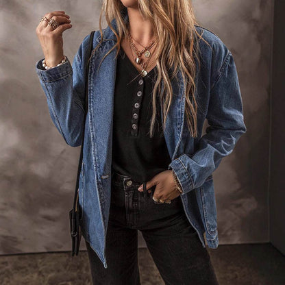 Jacket for Women – Classic Blue Denim Regular Fit - www.Shopthatapp.com