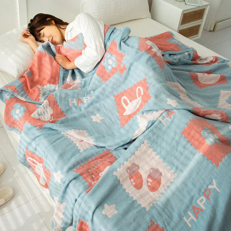 Cotton Four-layer Gauze Towel Blanket Air Conditioning Blanket Thin Duvet - www.Shopthatapp.com
