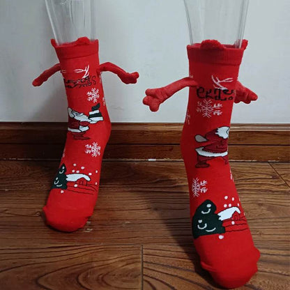 Christmas Stockings Autumn Winter Cotton Magnet Lodestone Hand Tube Socks - www.Shopthatapp.com